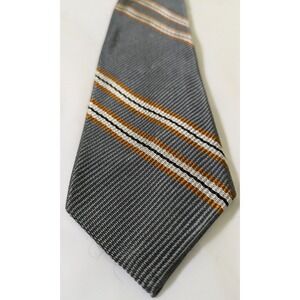Vintage Smoothie Button-Down Gray Tie Diagonal Striped Skinny Retro Style 44x2